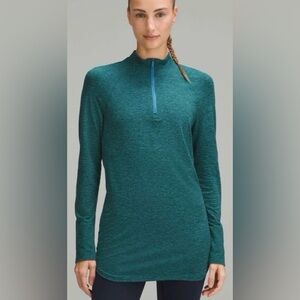 Lululemon Swiftly Tech Long Sleeve Half Zip Teal Women’s Size 8 Running Top